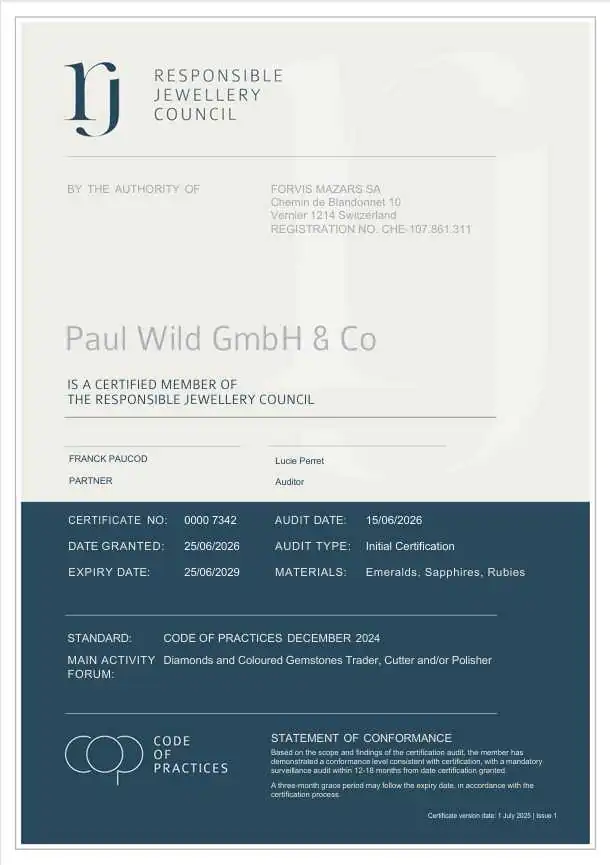 RJC Member Certification Information.
